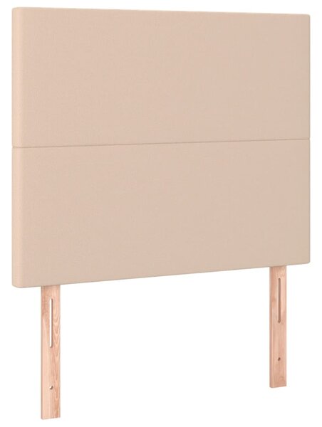 Box spring postel matrace a LED cappuccino 90x190 cm umělá kůže 3135800