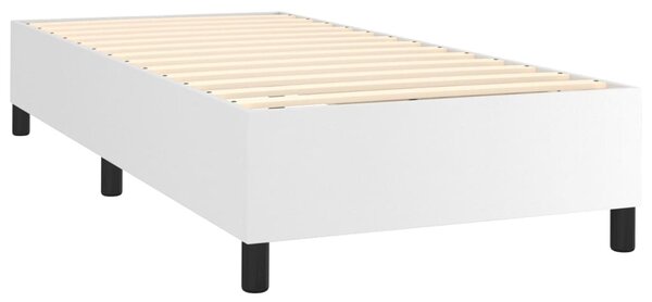 Box spring postel s matrací a LED bílá 100x200 cm umělá kůže 3135868