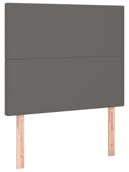 Box spring postel s matrací a LED šedá 120x200 cm umělá kůže 3135817