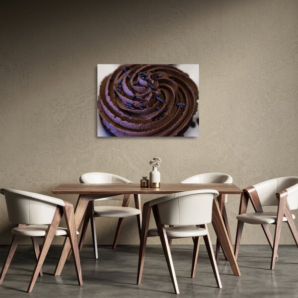 Skleněný obraz - Čokoládový cupcake (70x50 cm)