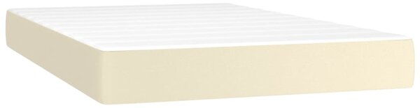 Box spring postel s matrací a LED krémová 120x200 cm umělá kůže 3135815