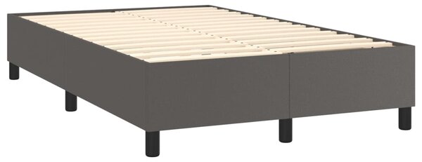 Box spring postel s matrací a LED šedá 120x200 cm umělá kůže 3135817
