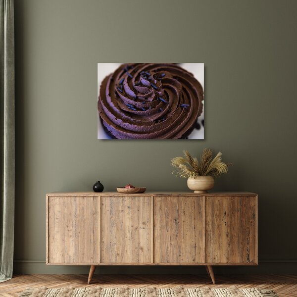 Skleněný obraz - Čokoládový cupcake (70x50 cm)