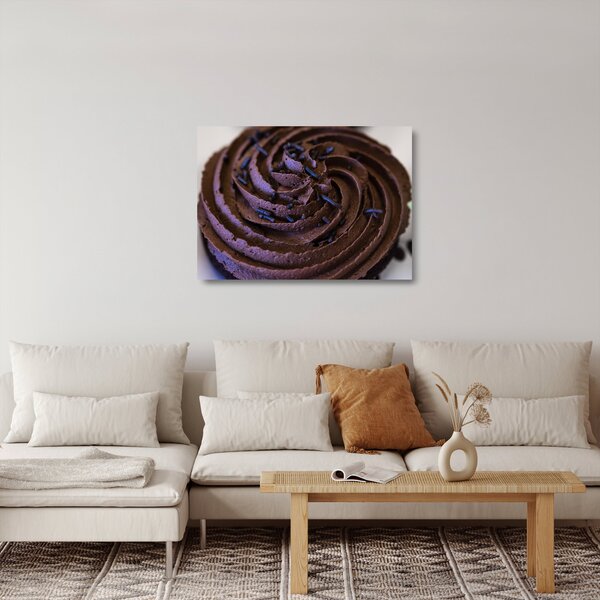 Skleněný obraz - Čokoládový cupcake (70x50 cm)