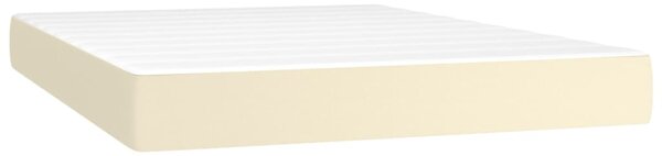 Box spring postel s matrací a LED krémová 140x190 cm umělá kůže 3135821