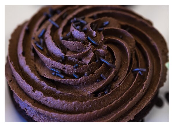 Skleněný obraz - Čokoládový cupcake (70x50 cm)