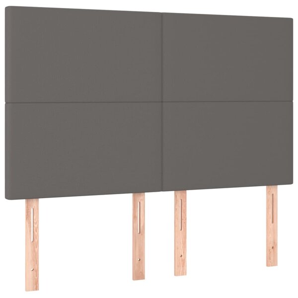Box spring postel s matrací šedá 140 x 190 cm umělá kůže 3137543