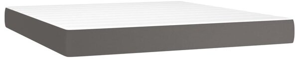 Box spring postel s matrací šedá 160x200 cm umělá kůže 3137555