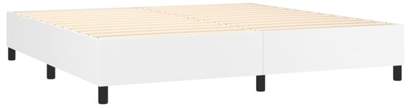 Box spring postel s matrací bílá 200x200 cm umělá kůže 3137564