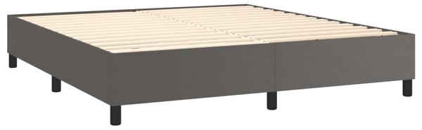 Box spring postel s matrací šedá 160x200 cm umělá kůže 3137555