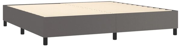 Box spring postel s matrací a LED šedá 200x200 cm umělá kůže 3135847