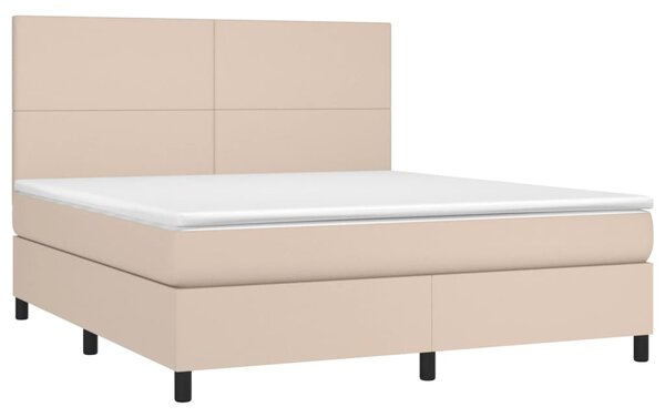 Box spring postel s matrací cappuccino 180 x 200 cm umělá kůže 3142742