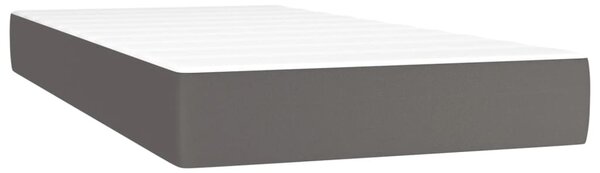 Box spring postel s matrací a LED šedá 200x200 cm umělá kůže 3135967