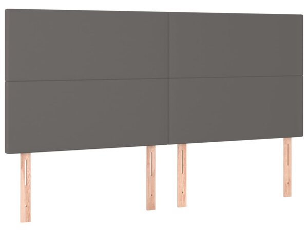 Box spring postel s matrací šedá 200x200 cm umělá kůže 3137567
