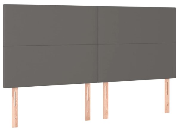 Box spring postel s matrací a LED šedá 200x200 cm umělá kůže 3135847
