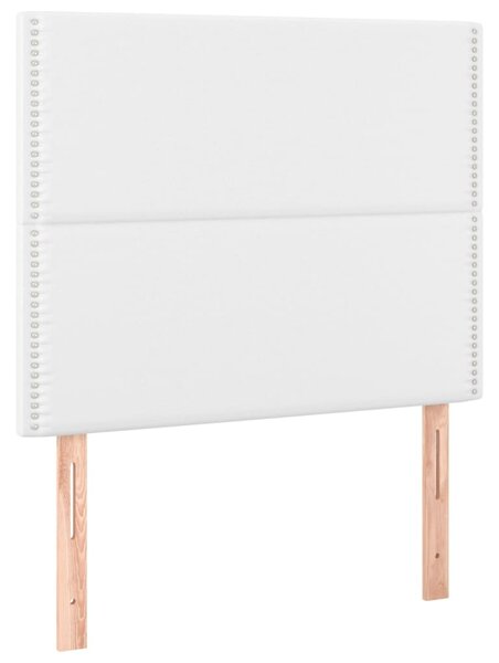 Box spring postel s matrací a LED bílá 100x200 cm umělá kůže 3135868
