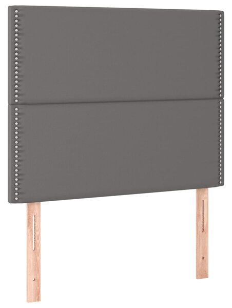 Box spring postel s matrací a LED šedá 100x200 cm umělá kůže 3135871