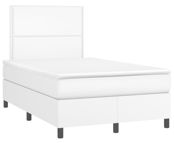 Box spring postel s matrací bílá 120x200 cm umělá kůže 3142774