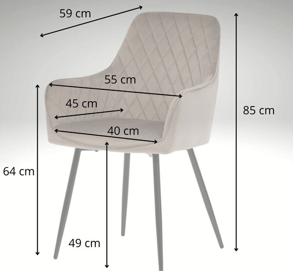 Vikio Jídelní set pro 4 osoby 160x90 cm soft dub noha X béžová židle s područkami VJS226-4CA