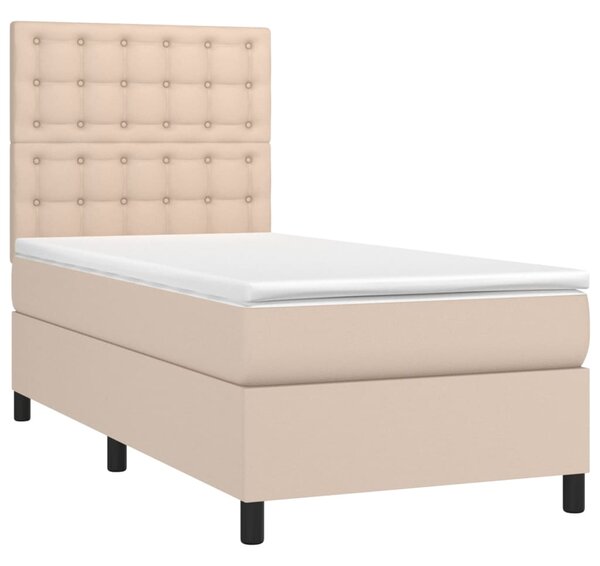 Box spring postel s matrací cappuccino 80 x 200 cm umělá kůže 3142814