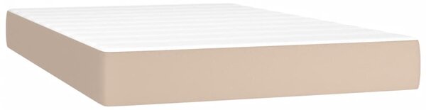 Box spring postel matrace a LED cappuccino 120x200cm umělá kůže 3135938