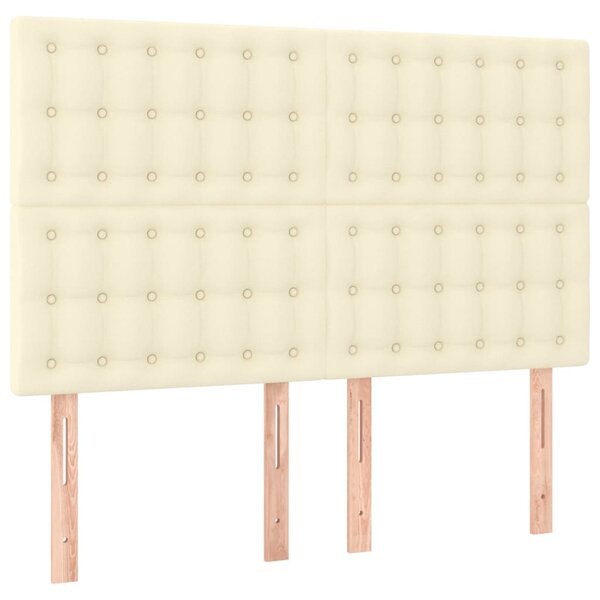 Box spring postel s matrací a LED krémová 140x190 cm umělá kůže 3135941