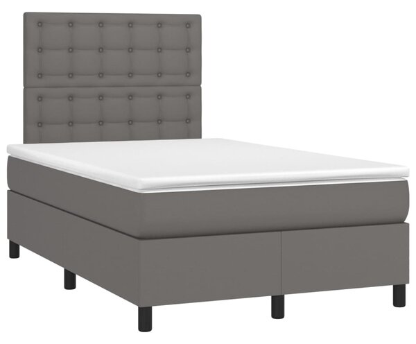 Box spring postel s matrací šedá 120x200 cm umělá kůže 3142837
