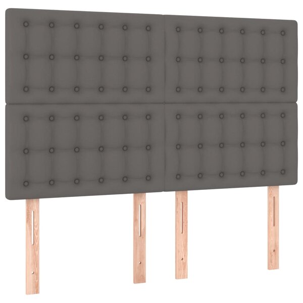 Box spring postel s matrací šedá 140x200 cm umělá kůže 3137669