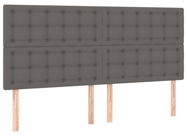 Box spring postel s matrací šedá 160x200 cm umělá kůže 3137675