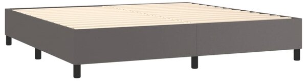 Box spring postel s matrací a LED šedá 200x200 cm umělá kůže 3135967