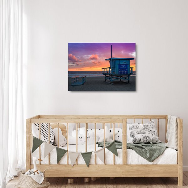 Skleněný obraz z pláže Santa Monica (70x50 cm)