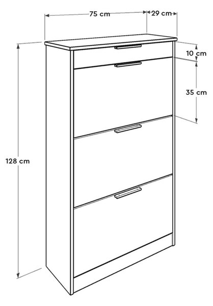 Hanah Home Botník Doel 75x128 cm ořech
