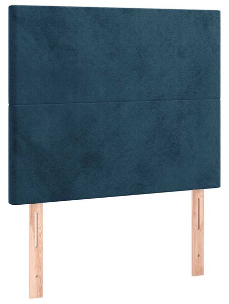 Box spring postel s matrací a LED tmavě modrá 80 x 200 cm samet 3135973