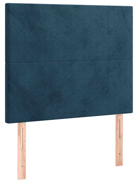 Box spring postel s matrací a LED tmavě modrá 90x190 cm samet 3135979