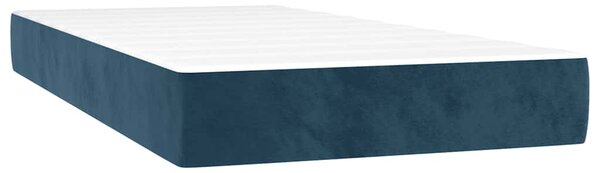 Box spring postel s matrací a LED tmavě modrá 90x190 cm samet 3135979