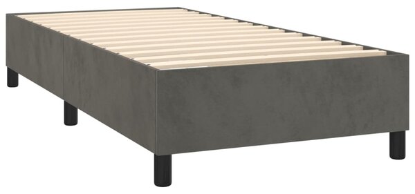 Box spring postel s matrací a LED tmavě šedá 80 x 200 cm samet 3136210