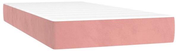 Box spring postel s matrací a LED růžová 80 x 200 cm samet 3135974