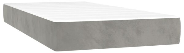 Box spring postel s matrací a LED světle šedá 90x190 cm samet 3135975