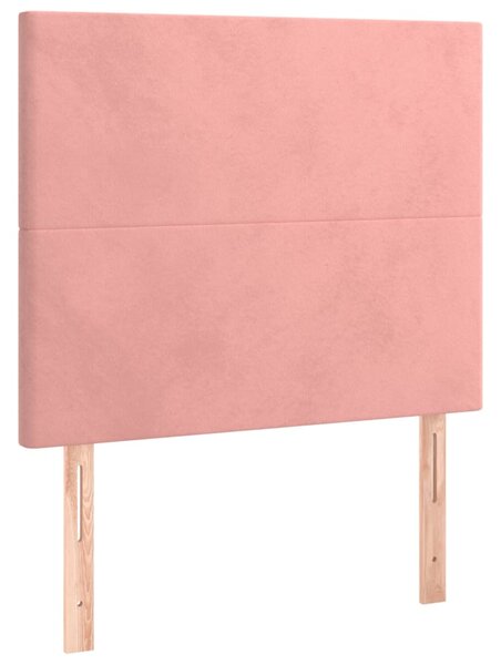 Box spring postel s matrací a LED růžová 120x200 cm samet 3135998
