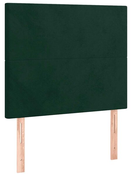 Box spring postel s matrací a LED tmavě zelená 120x200 cm samet 3135996