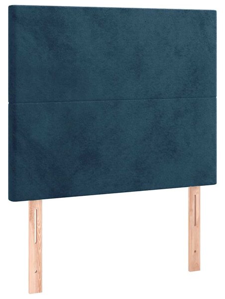 Box spring postel s matrací a LED tmavě modrá 120x200 cm samet 3135997
