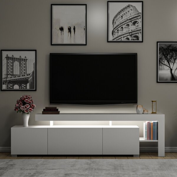 Hanah Home TV stolek Beliz s LED osvětlením bílý