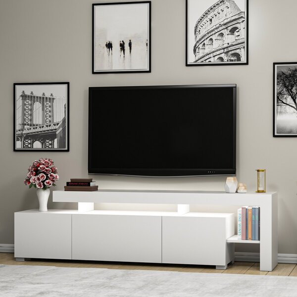 Hanah Home TV stolek Beliz s LED osvětlením bílý
