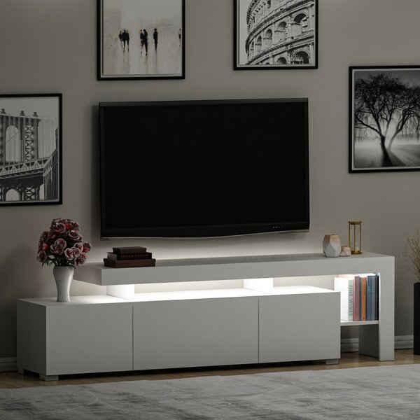 Hanah Home TV stolek Beliz s LED osvětlením bílý