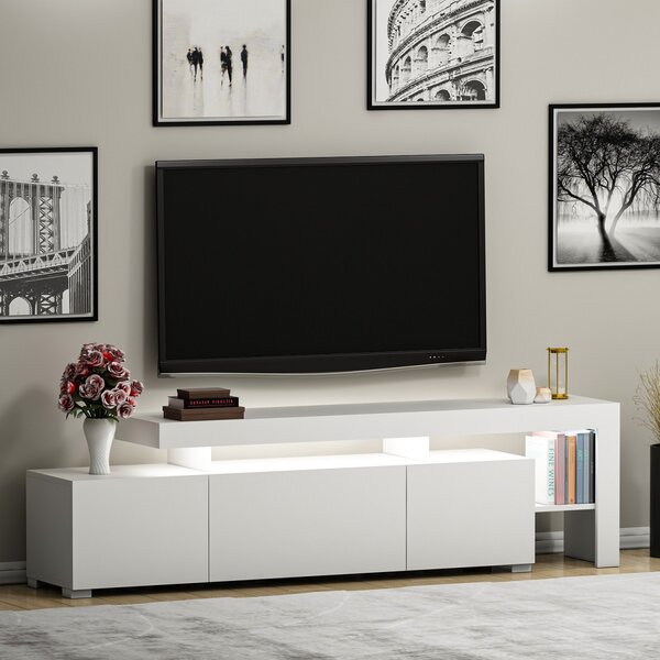 Hanah Home TV stolek Beliz s LED osvětlením bílý