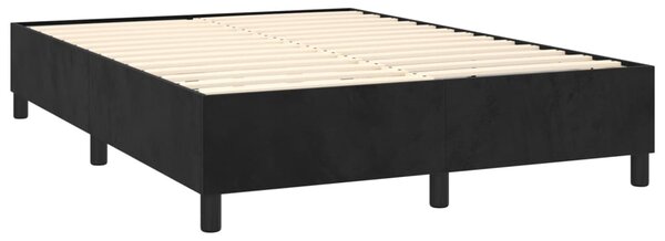 Box spring postel s matrací a LED černá 140x190 cm samet 3136001