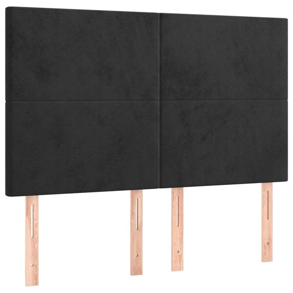 Box spring postel s matrací a LED černá 140x190 cm samet 3136001