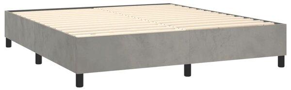 Box spring postel s matrací a LED světle šedá 160x200 cm samet 3136011