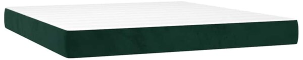 Box spring postel s matrací tmavě zelená 160x200 cm samet 3137914