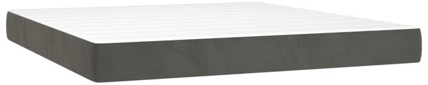 Box spring postel s matrací a LED tmavě šedá 160x200 cm samet 3136192